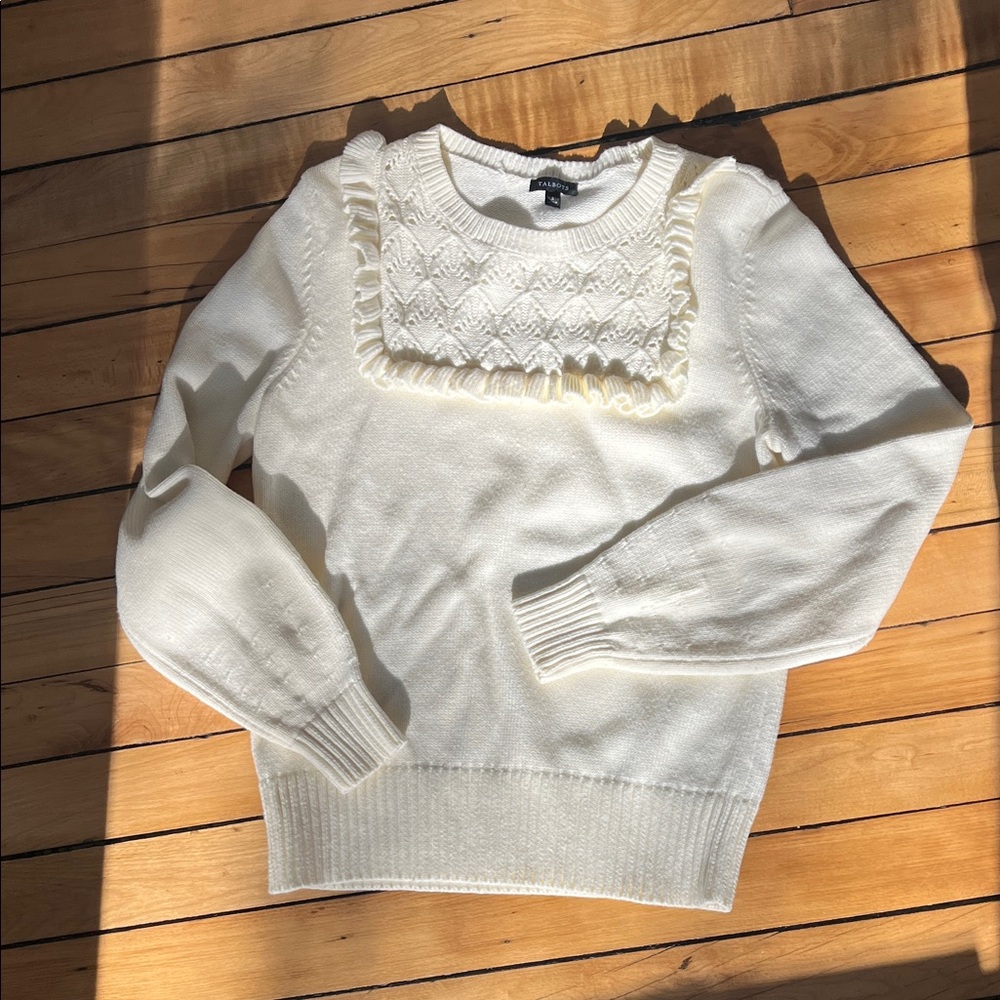 Talbots Ivory Sweater with Textured Front